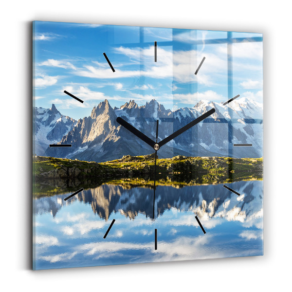 Square wall clock Chamonix Valley, French Alps