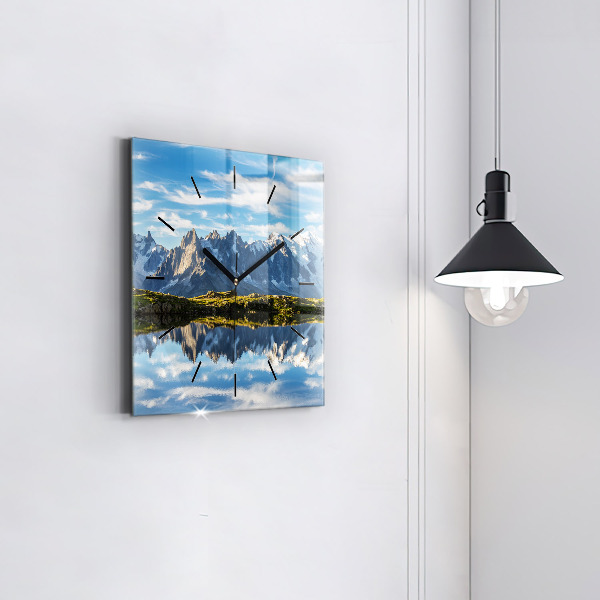 Square wall clock Chamonix Valley, French Alps
