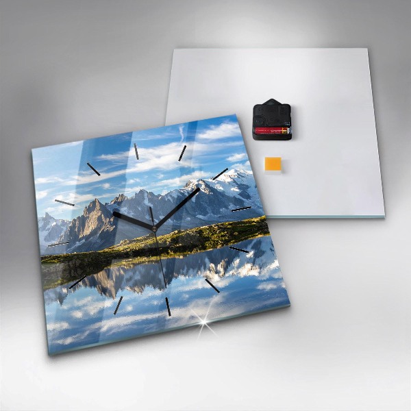 Square wall clock Chamonix Valley, French Alps