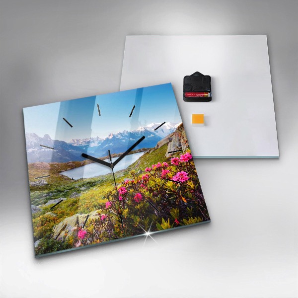 Square wall clock Mont Blanc Glacier Chamonix