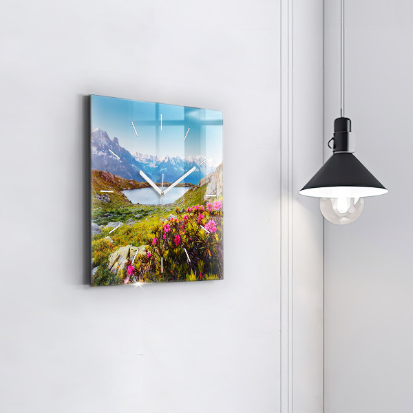 Square wall clock Mont Blanc Glacier Chamonix