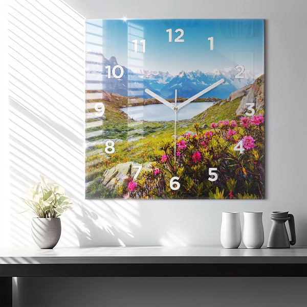 Square wall clock Mont Blanc Glacier Chamonix