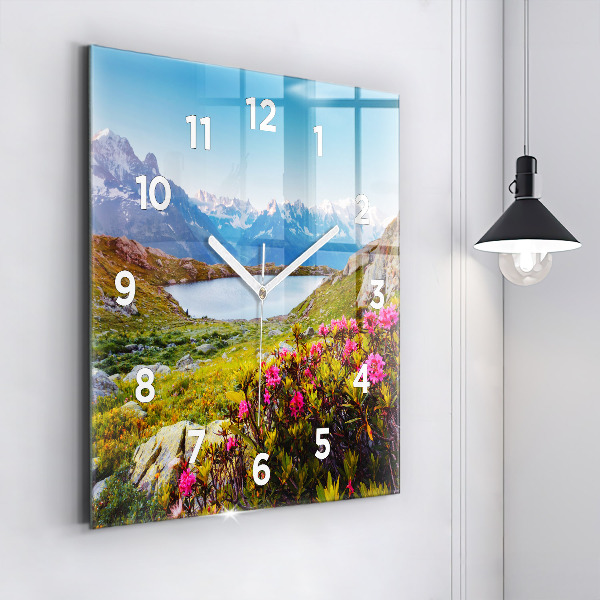 Square wall clock Mont Blanc Glacier Chamonix