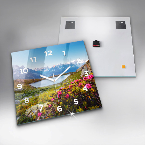 Square wall clock Mont Blanc Glacier Chamonix