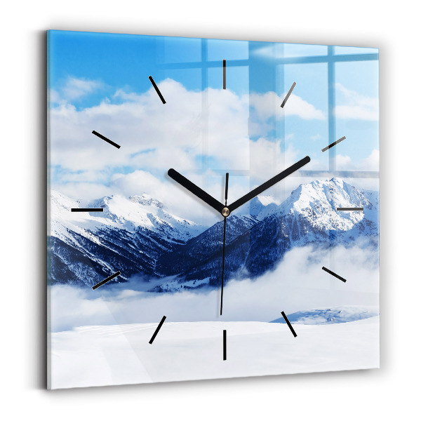 Square wall clock Mountain panorama