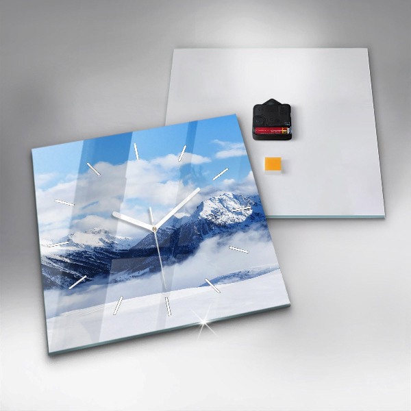 Square wall clock Mountain panorama
