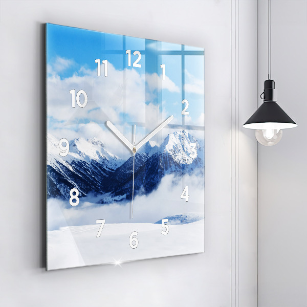 Square wall clock Mountain panorama