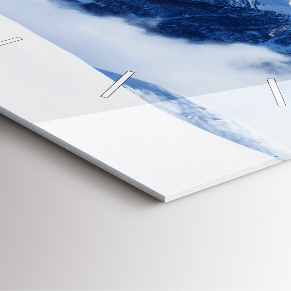 Square wall clock Mountain panorama