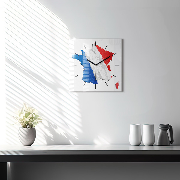 Square wall clock Flag of France
