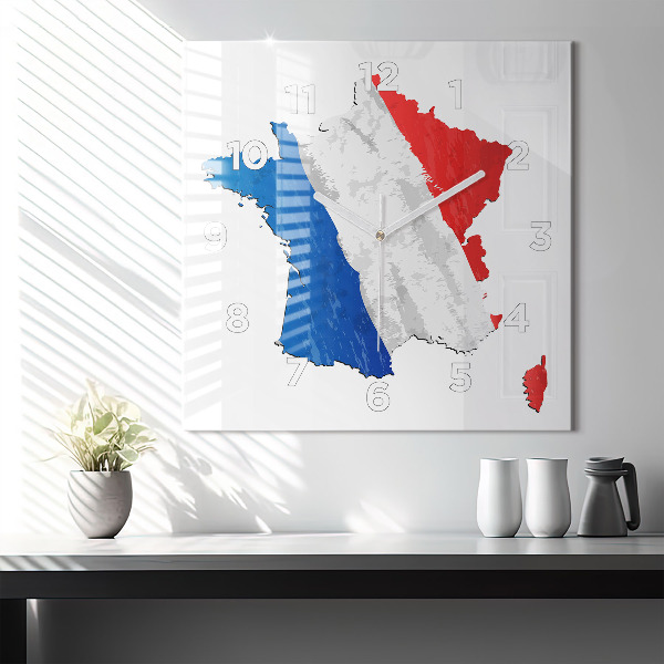 Square wall clock Flag of France