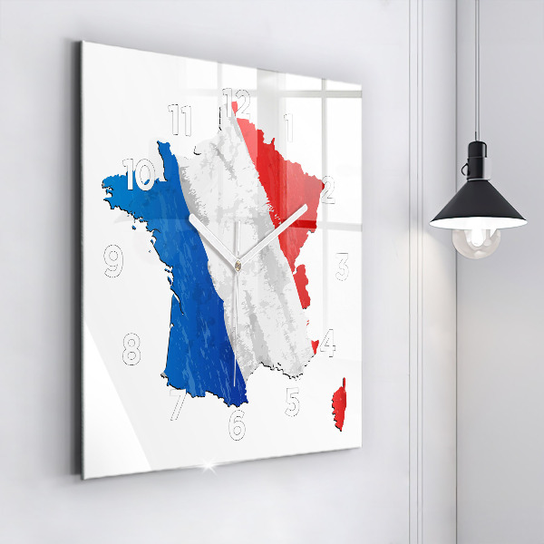 Square wall clock Flag of France