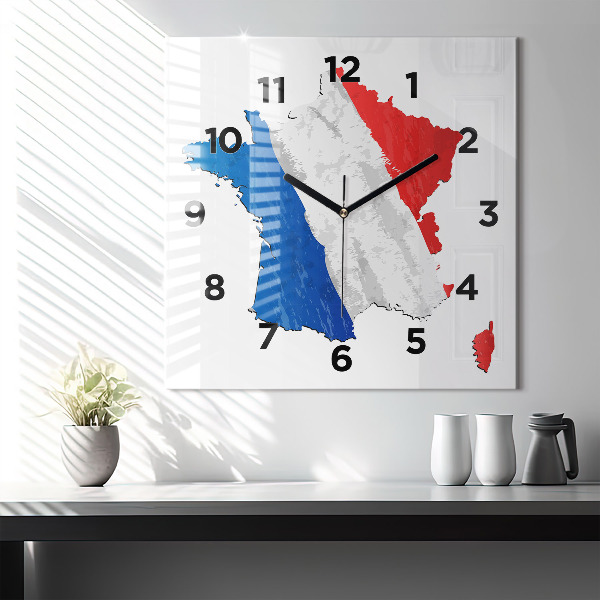 Square wall clock Flag of France