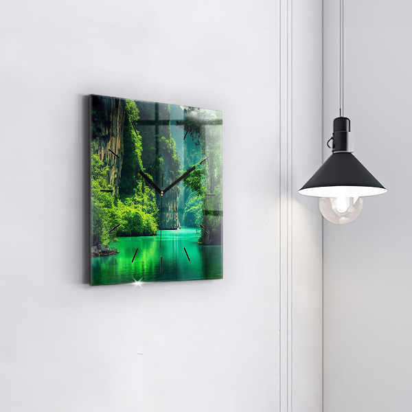 Square wall clock Thailand's natural landscape