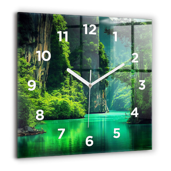 Square wall clock Thailand's natural landscape
