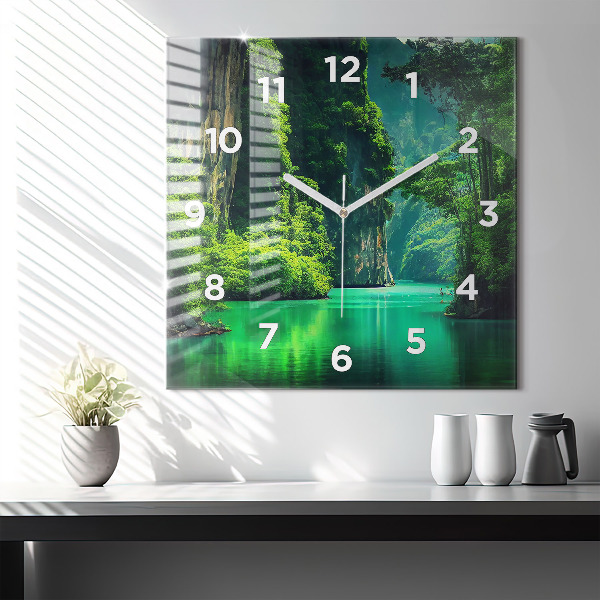 Square wall clock Thailand's natural landscape