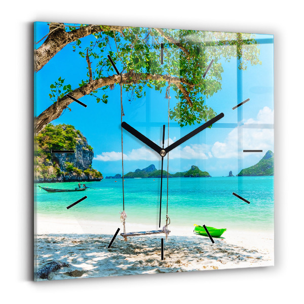 Square wall clock Sunny island Thailand