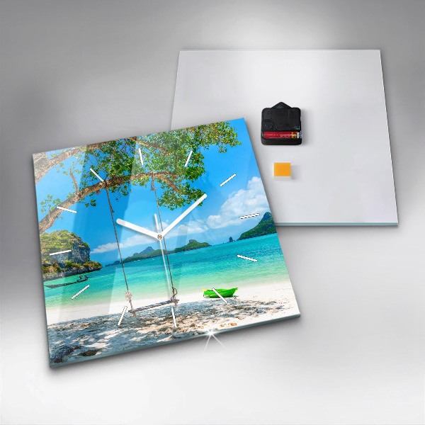 Square wall clock Sunny island Thailand