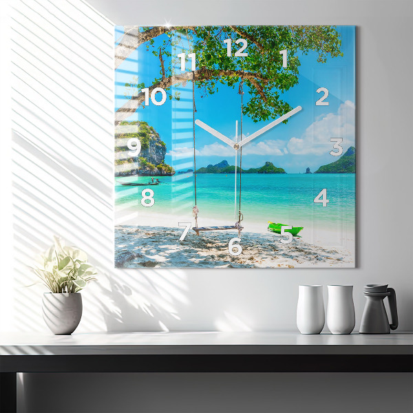 Square wall clock Sunny island Thailand