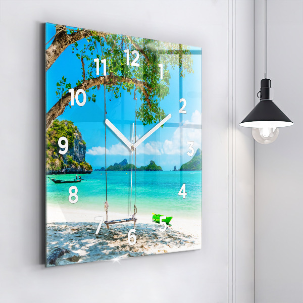 Square wall clock Sunny island Thailand