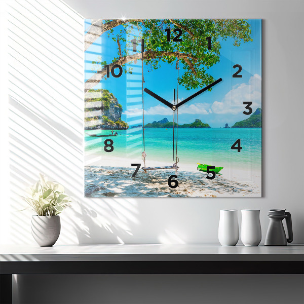 Square wall clock Sunny island Thailand