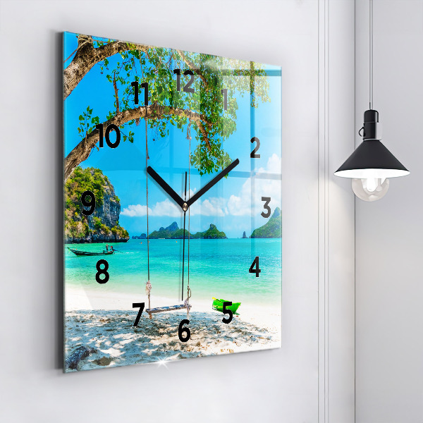 Square wall clock Sunny island Thailand