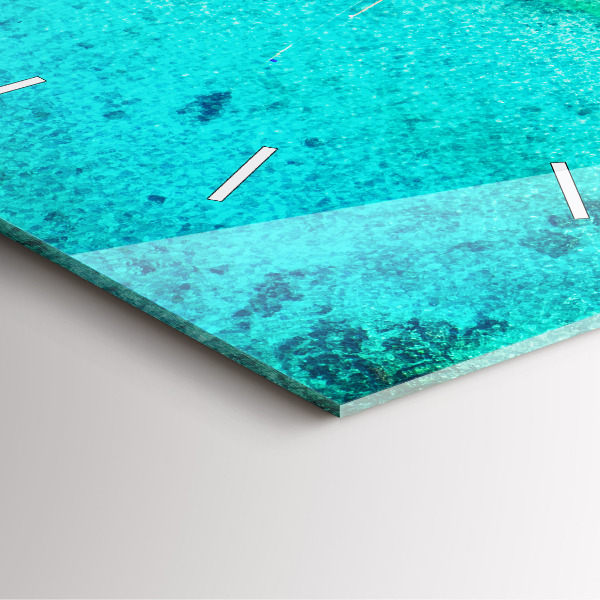 Square wall clock Tropical beach Koh Tao