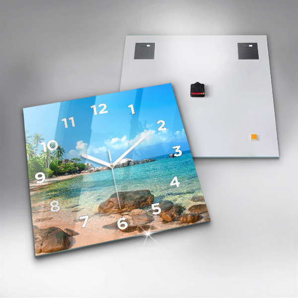 Square wall clock Beautiful beach in Thailand