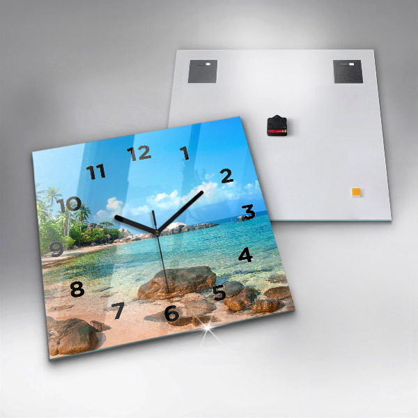Square wall clock Beautiful beach in Thailand