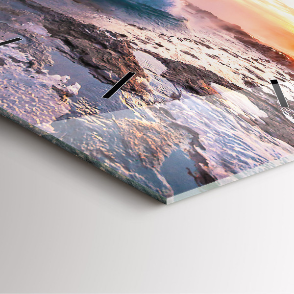 Square wall clock Geyser on the island of Iceland