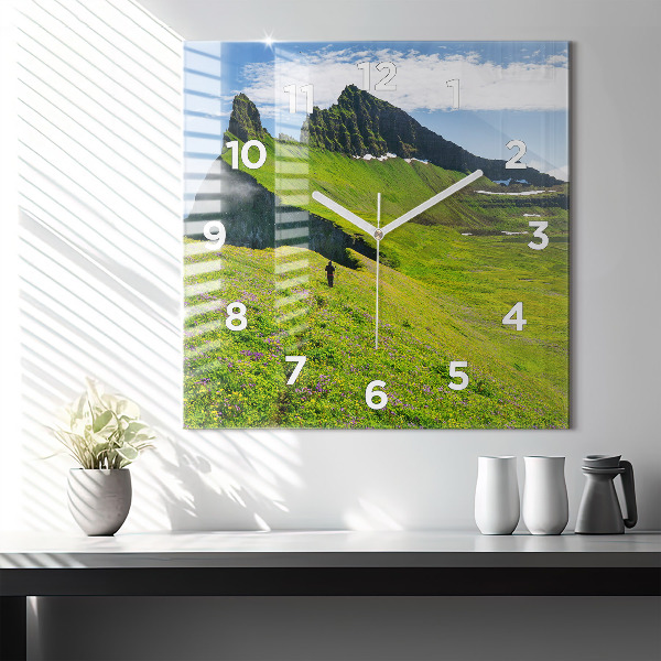 Square wall clock Hornstrandir Reserve Iceland