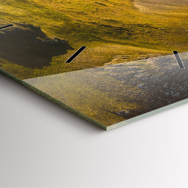 Square wall clock Road in Iceland