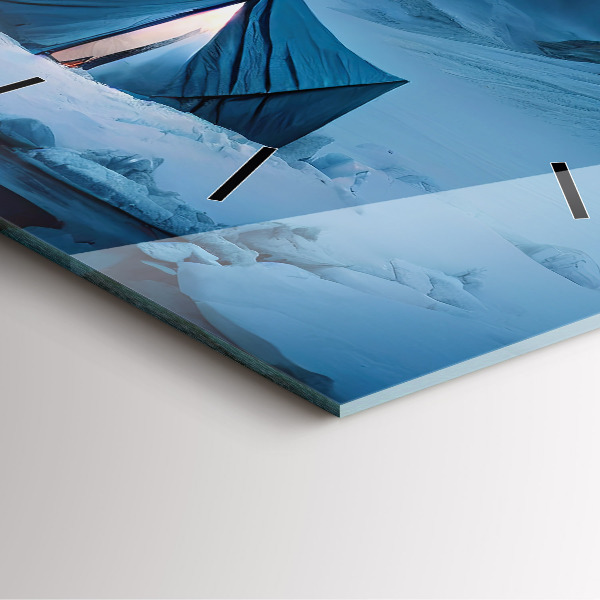 Square wall clock Tent in the mountains of Iceland