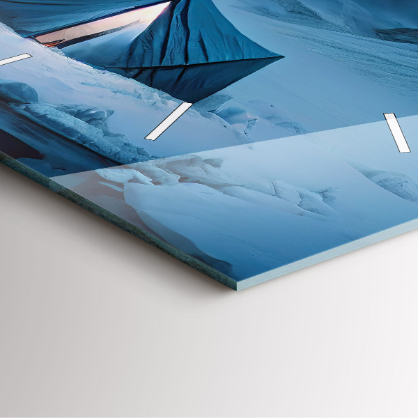 Square wall clock Tent in the mountains of Iceland