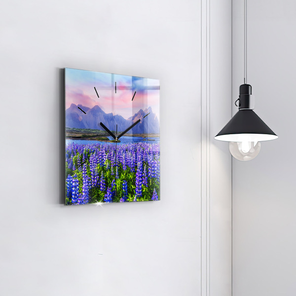 Square wall clock Mountain view Iceland