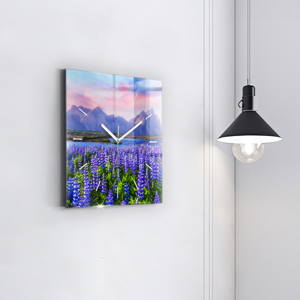 Square wall clock Mountain view Iceland