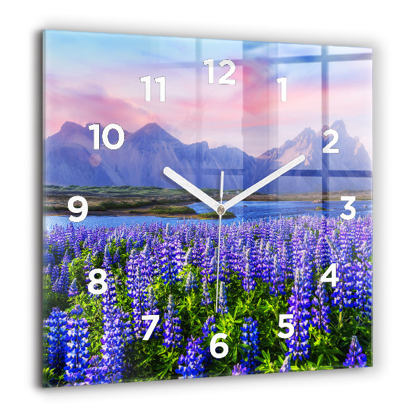 Square wall clock Mountain view Iceland