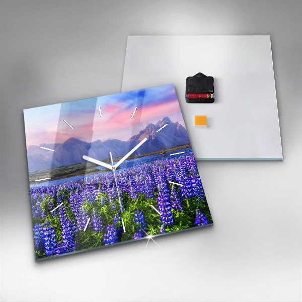 Square wall clock Mountain view Iceland