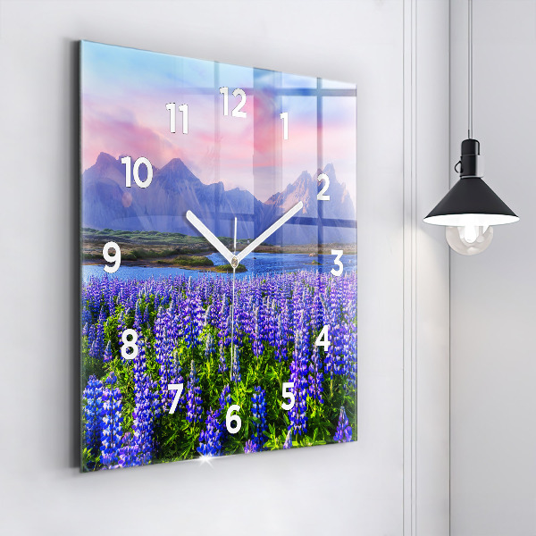 Square wall clock Mountain view Iceland