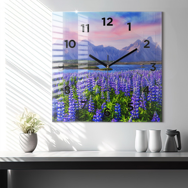 Square wall clock Mountain view Iceland