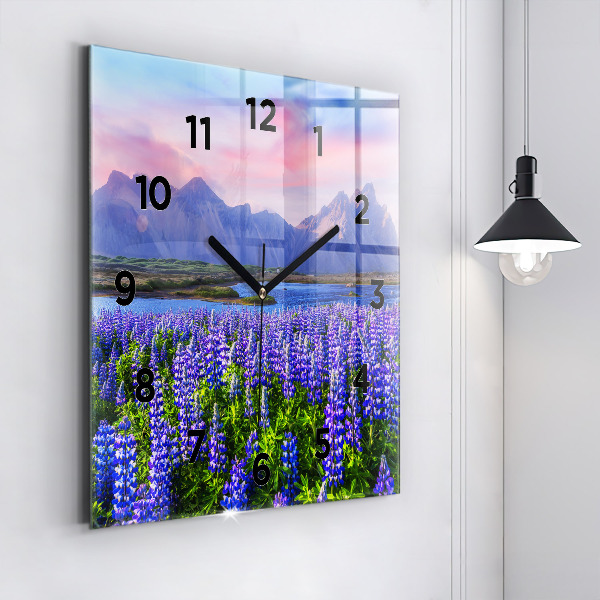 Square wall clock Mountain view Iceland