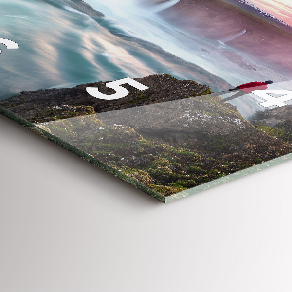 Square wall clock Landscape with a waterfall