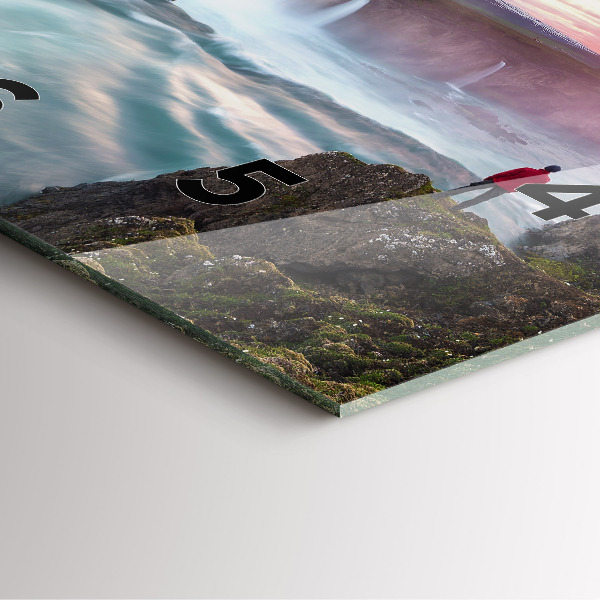 Square wall clock Landscape with a waterfall