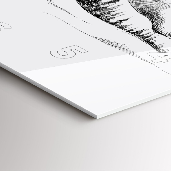 Square wall clock Drawn mountains