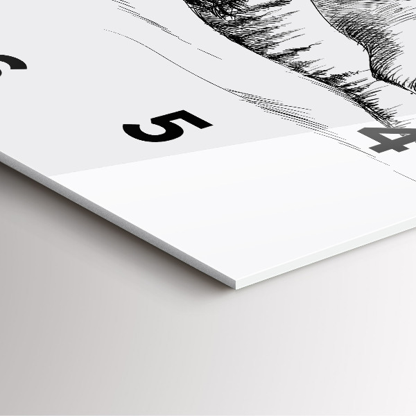 Square wall clock Drawn mountains