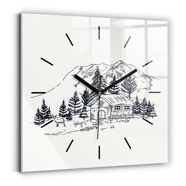 Square wall clock Cartoon town