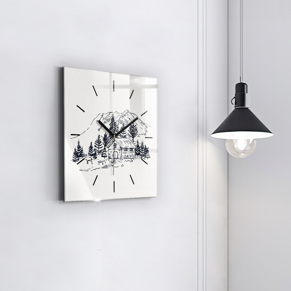 Square wall clock Cartoon town