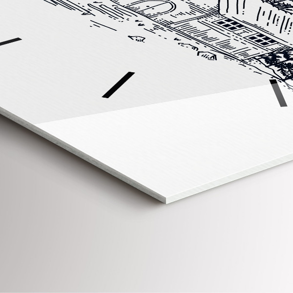 Square wall clock Cartoon town