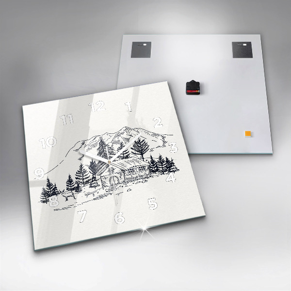 Square wall clock Cartoon town