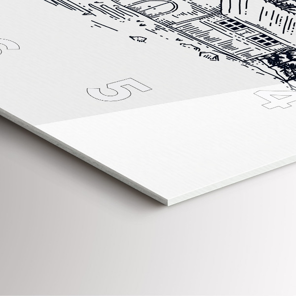 Square wall clock Cartoon town