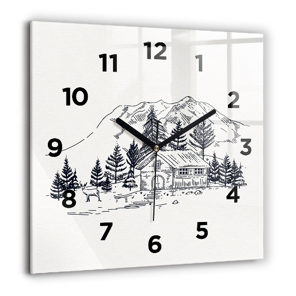 Square wall clock Cartoon town
